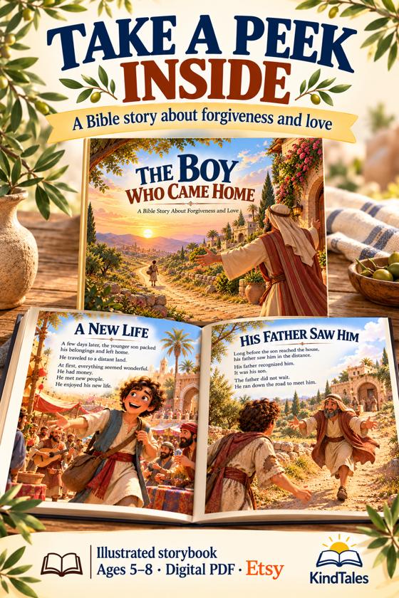 The Boy Who Came Home storybook cover and pages